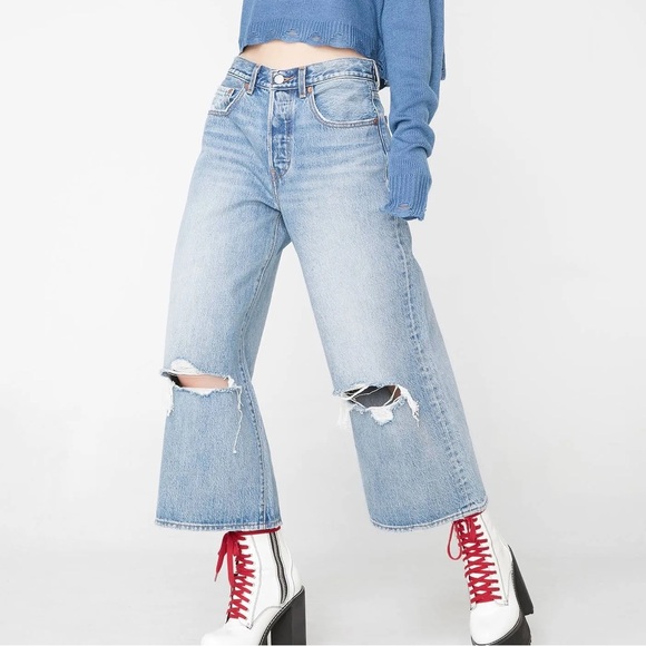 Women’s Levi’s X Free People High Water Wide Leg Jeans Size 29 High Waist - Picture 2 of 7